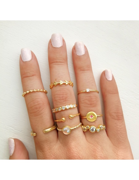 Anillo circonita oro