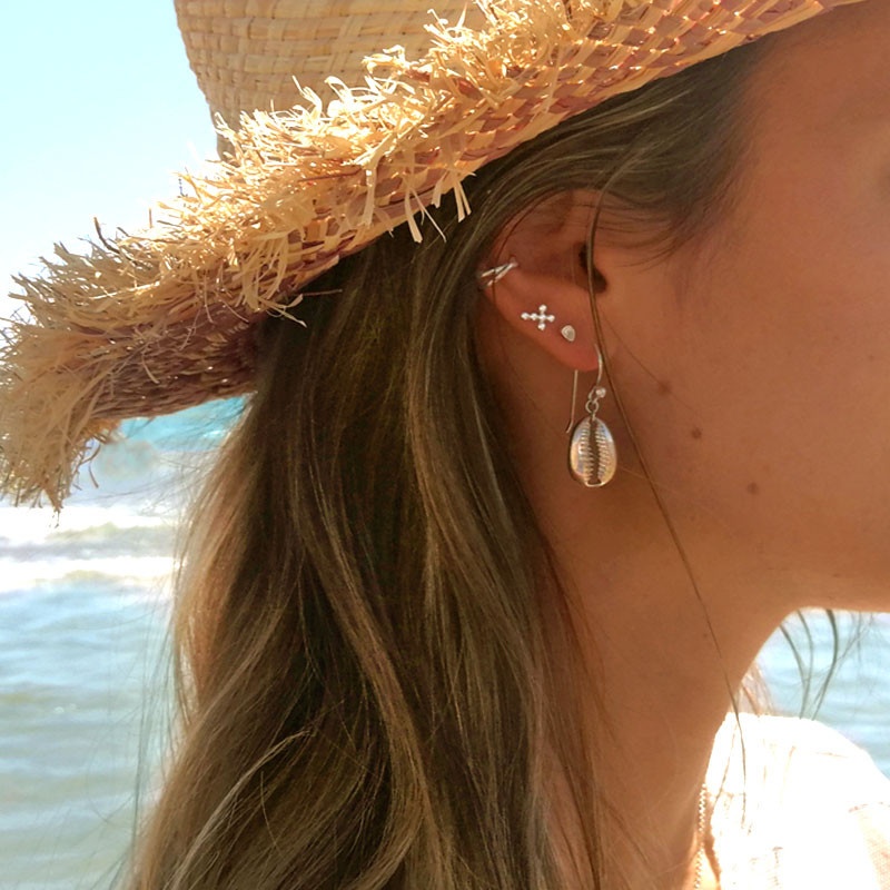 Pendientes conchas plata 2