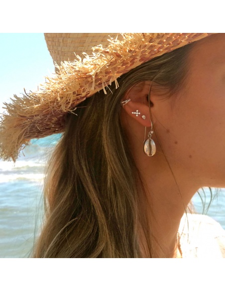 Pendientes conchas plata