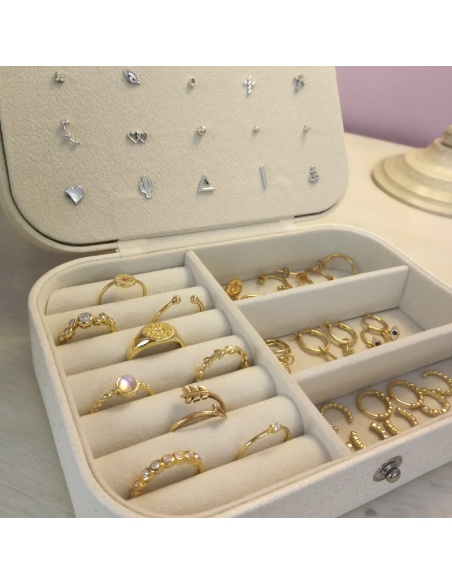 joyero compartimentos beige