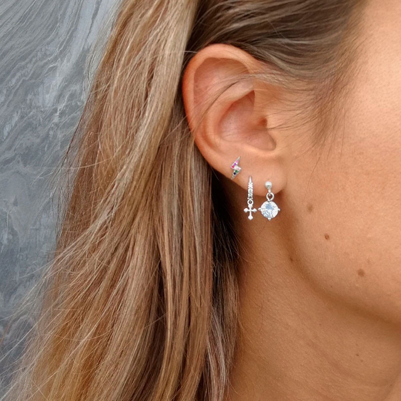 Pendientes plata swarovski 2