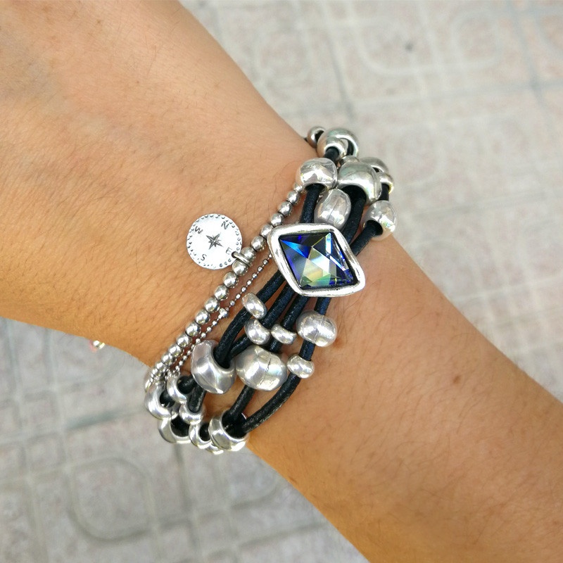 pulsera rosa de los vientos plata 2