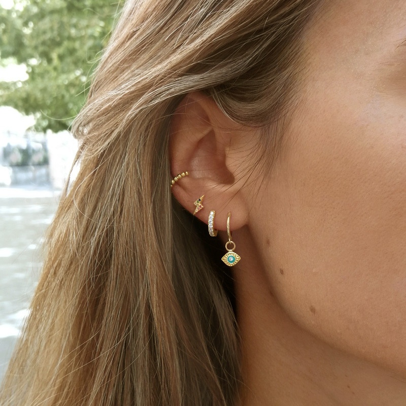 Pendientes oro ojo turco 2