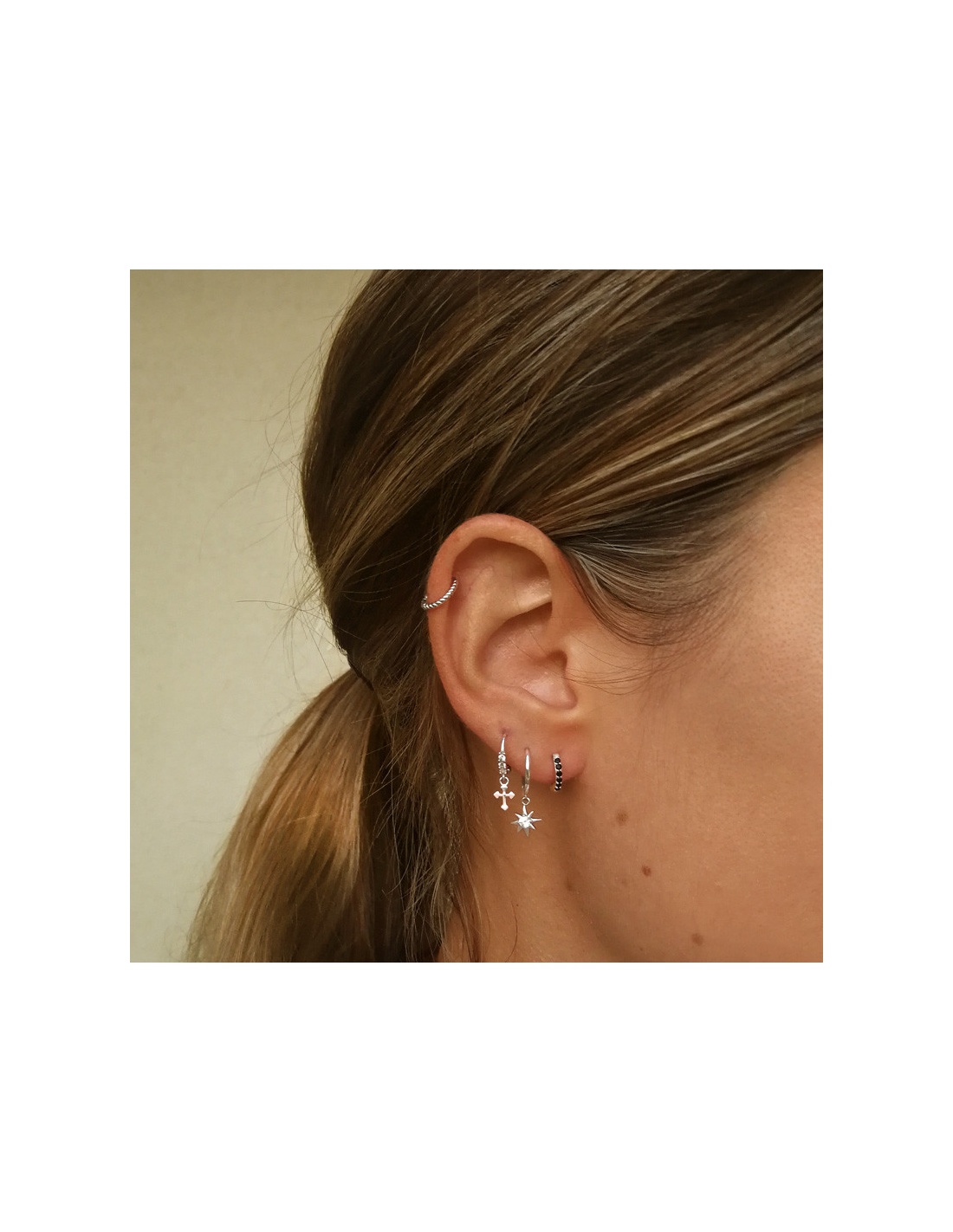 Pendiente aro mini plata Pendiente aro mini plata