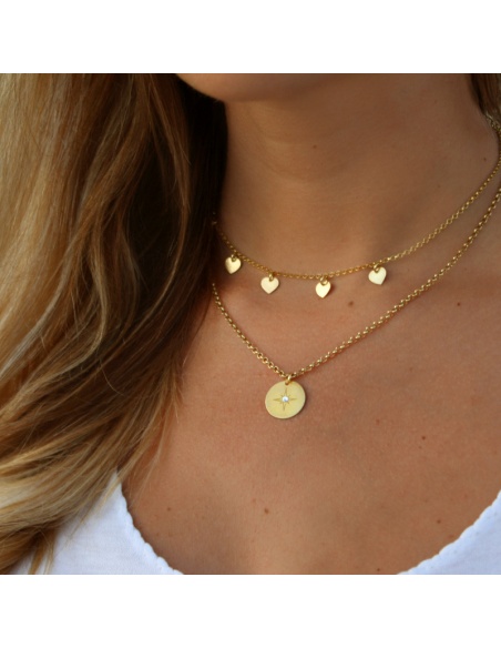 Choker medallitas corazones oro Choker medallitas corazones oro