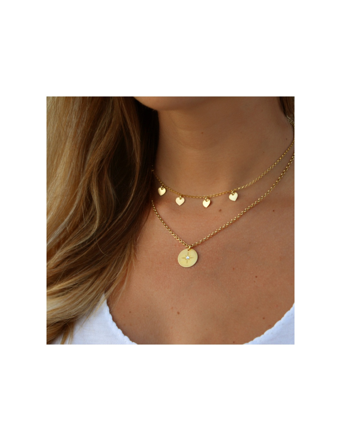 Choker medallitas corazones oro Choker medallitas corazones oro