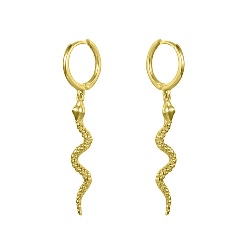 Pendientes largos serpiente oro Pendientes largos serpiente oro