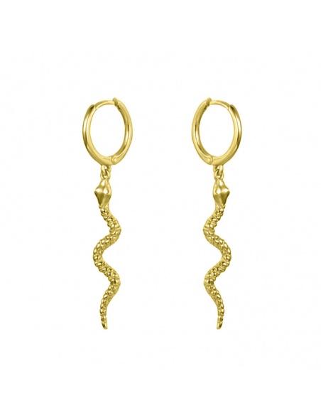 Pendientes largos serpiente oro Pendientes largos serpiente oro
