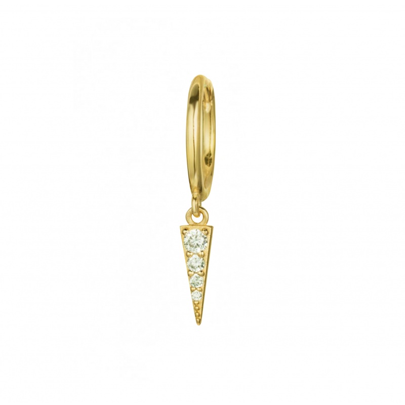 Pendiente oro aro pincho circonitas