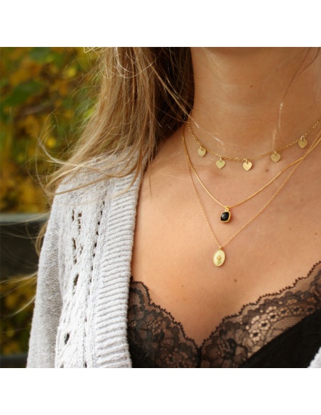 Collar colgante piedra negra