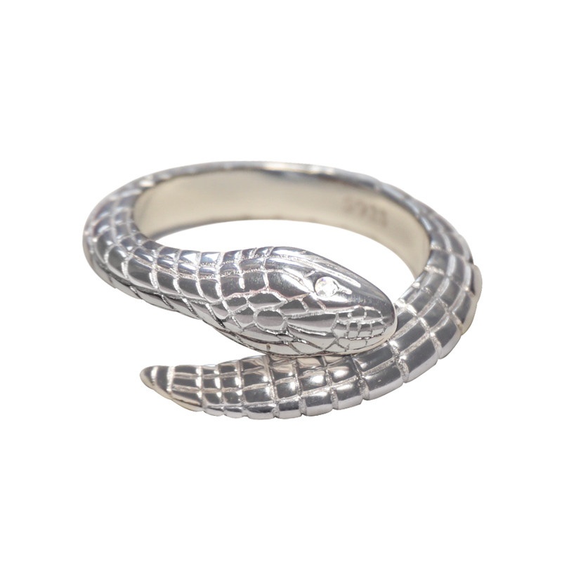 Anillo serpiente plata