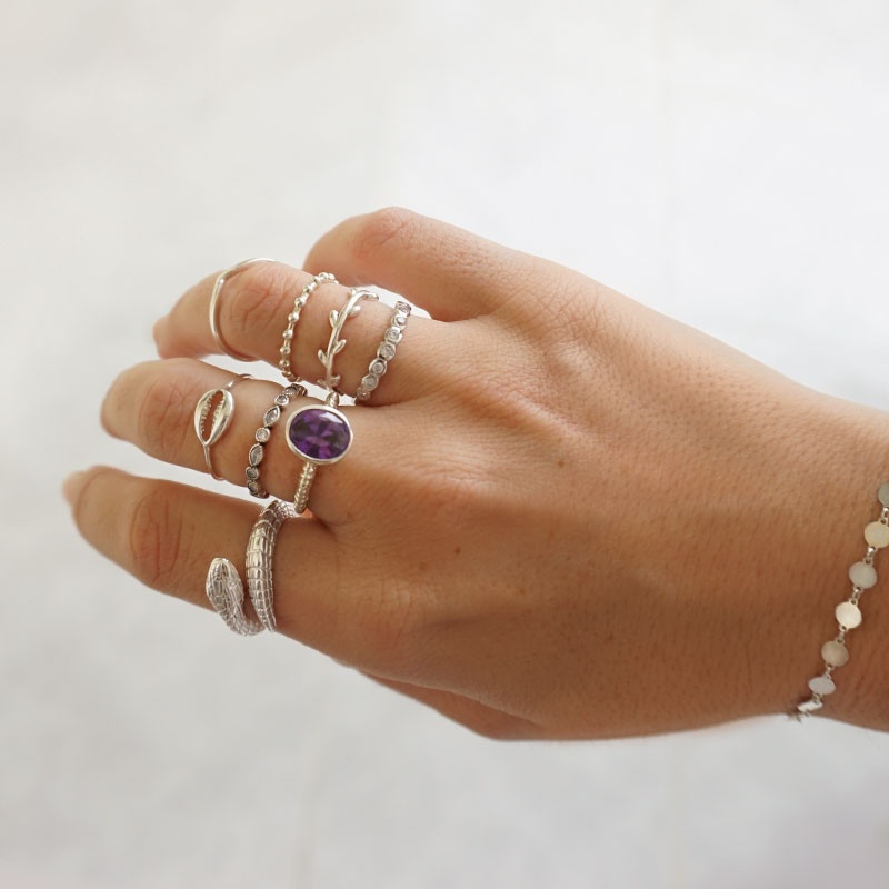 Anillo serpiente plata 2