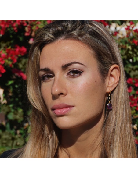 Pendientes amatista oro
