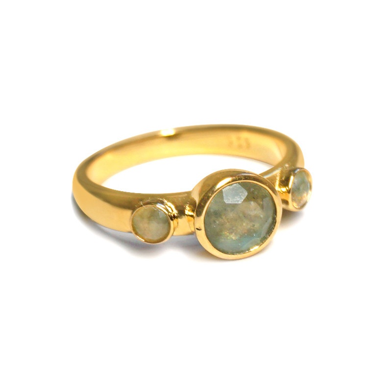 Anillo piedra luna oro