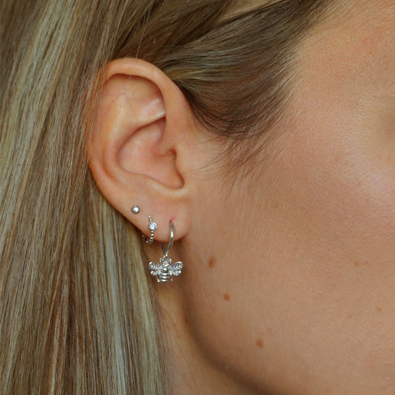 pendiente abeja plata 2