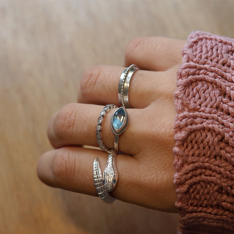 Anillo plata puntos 2