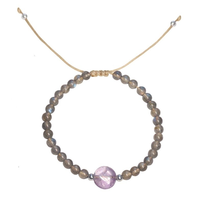 Pulsera labradorita y amatista Pulsera labradorita y amatista