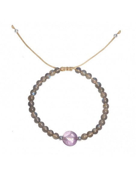 Pulsera labradorita y amatista Pulsera labradorita y amatista
