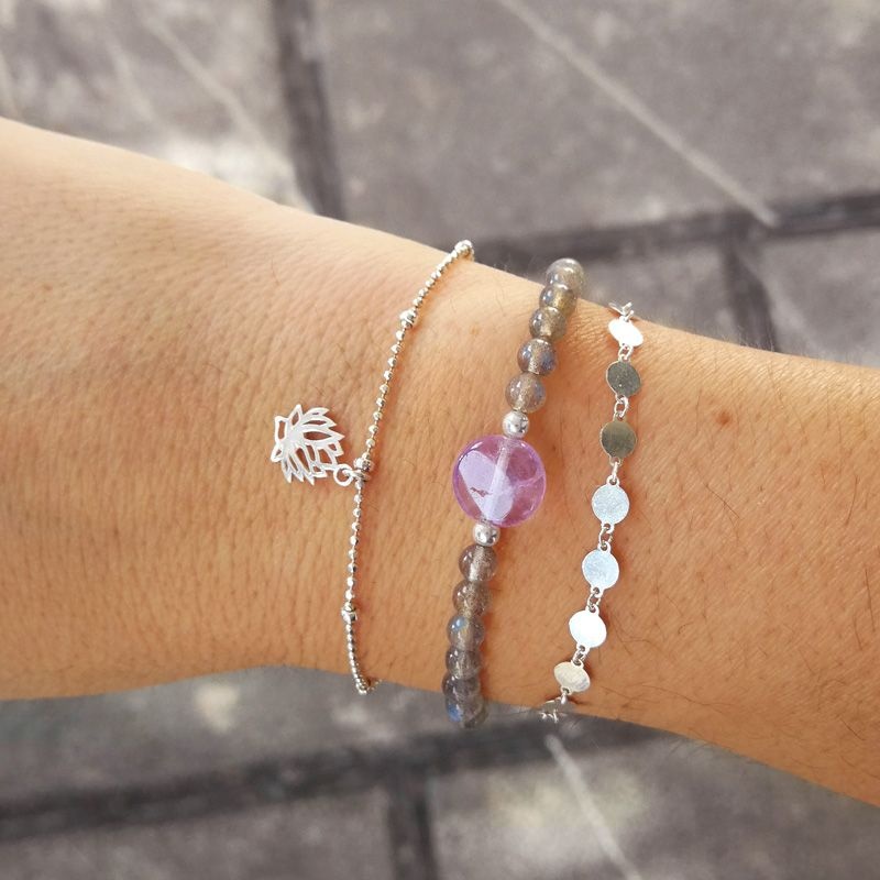 Pulsera labradorita y amatista 2