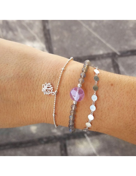 Pulsera labradorita y amatista Pulsera labradorita y amatista