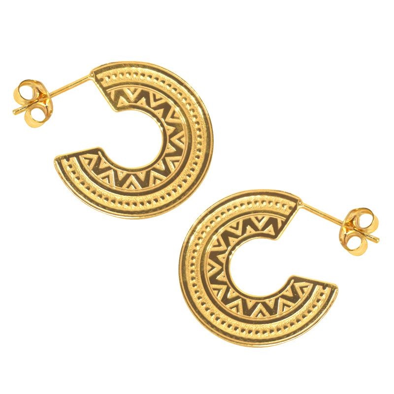 Pendientes aro oro etnico