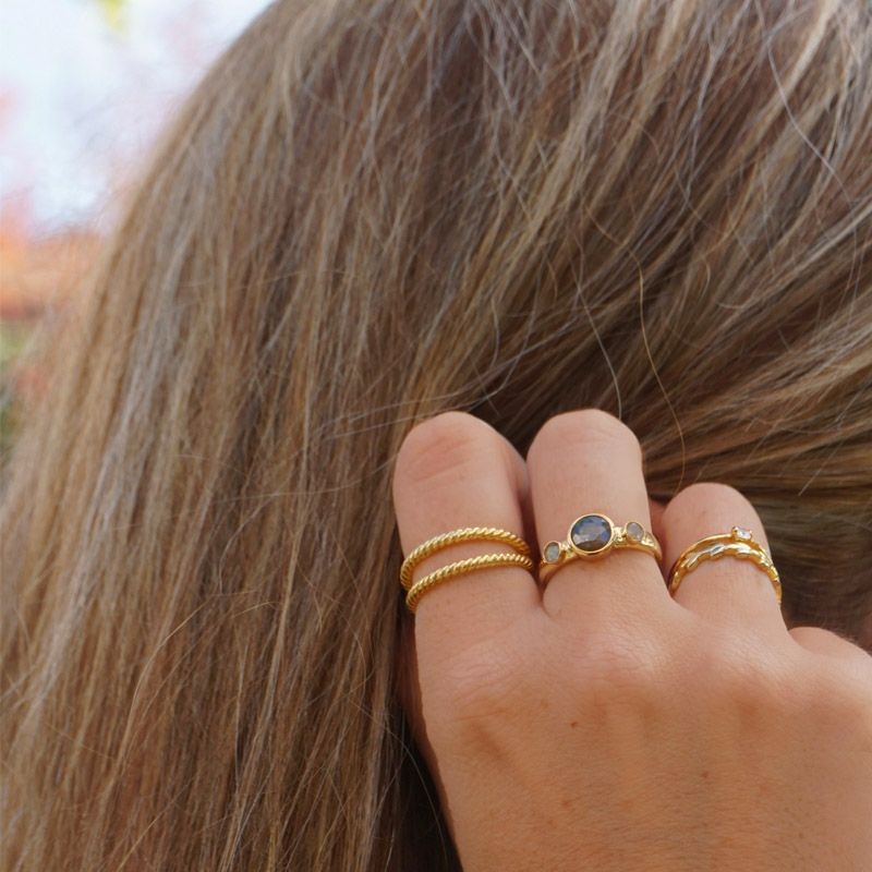 Anillo plata de ley doble 2