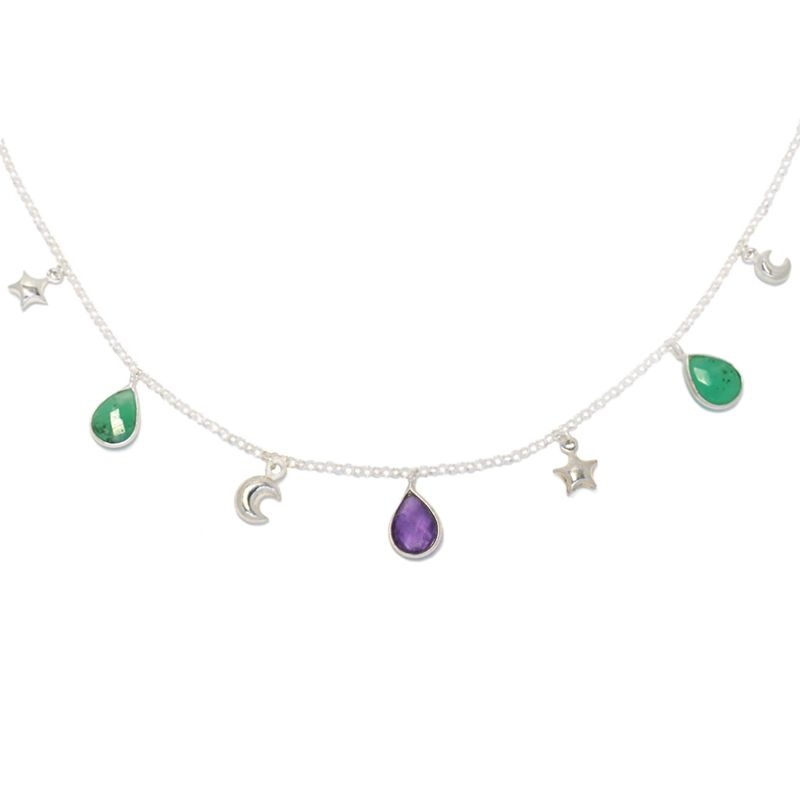 Collar piedras naturales plata