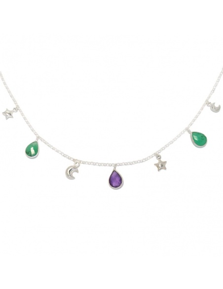 Collar piedras naturales plata