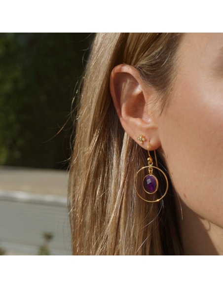 pendientes oro amatistas