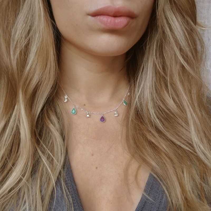 Collar piedras naturales plata 2