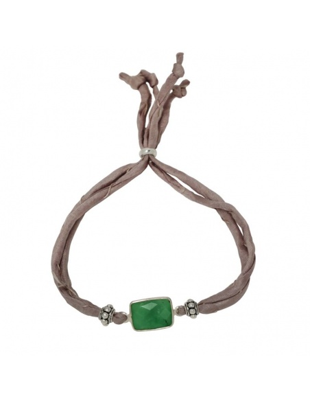 Pulsera crisoprasa plata seda Pulsera crisoprasa plata seda