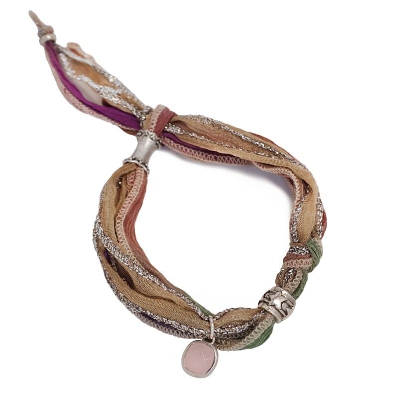 Pulsera seda beige