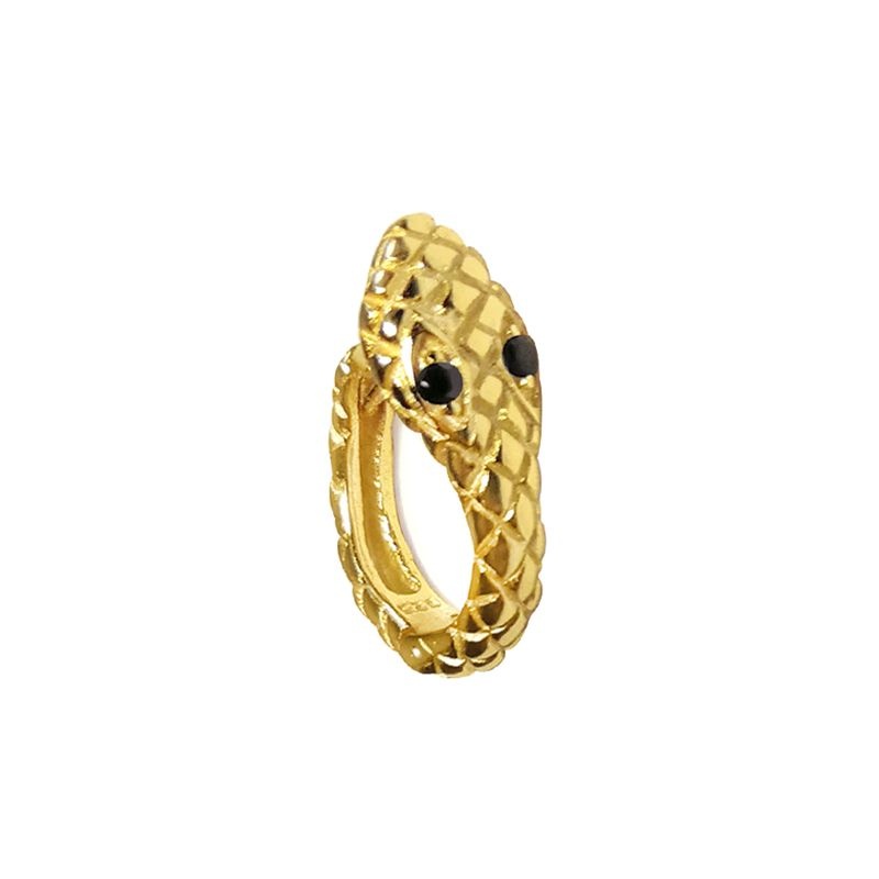 Pendiente aro serpiente oro