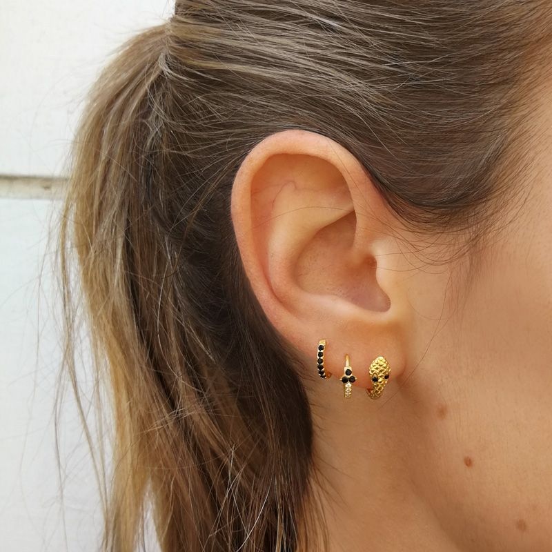 Pendiente aro serpiente oro 2