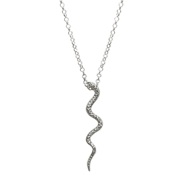 colgante serpiente plata