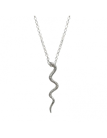 colgante serpiente plata