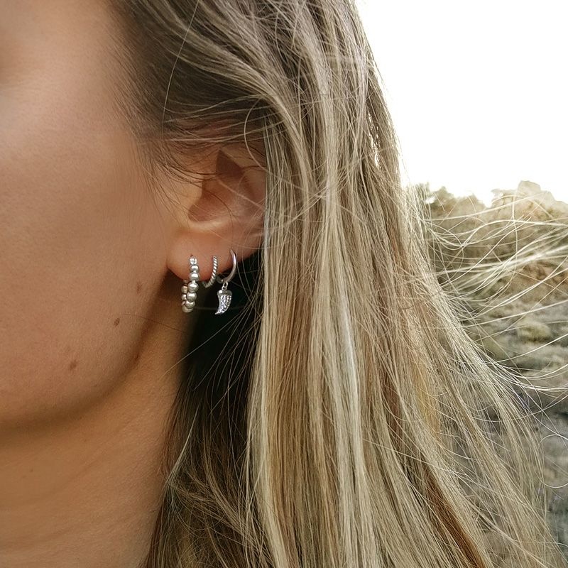 pendiente cuerno plata 2