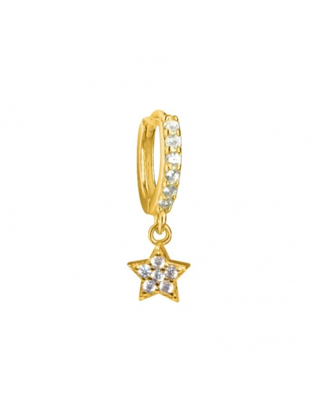 Pendiente estrella oro circonitas