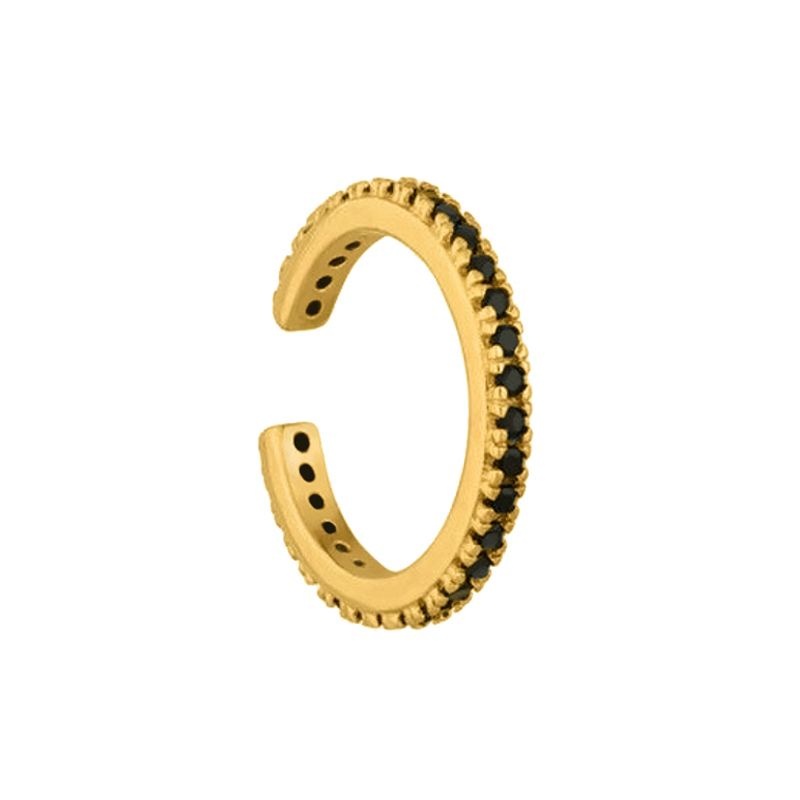 pendiente earcuff circonitas negras