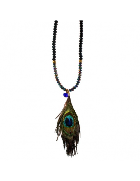 Collar Peacock pluma - bisuka