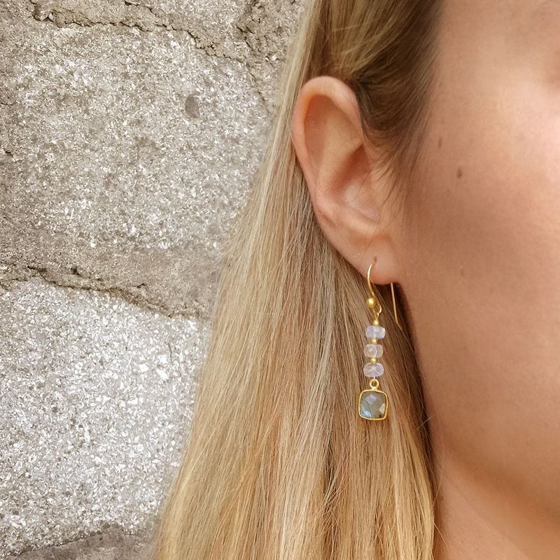Pendientes labradorita piedra luna 2