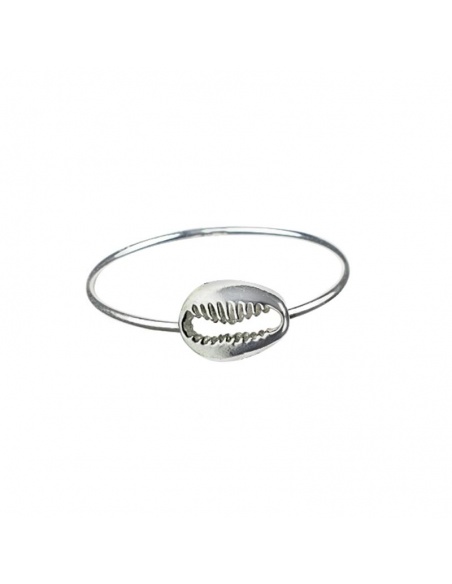 anillo concha plata