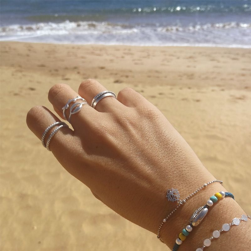 anillo concha plata 2