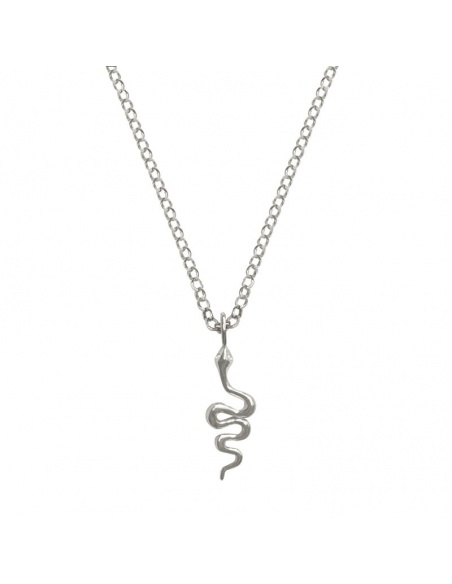 collar serpiente plata