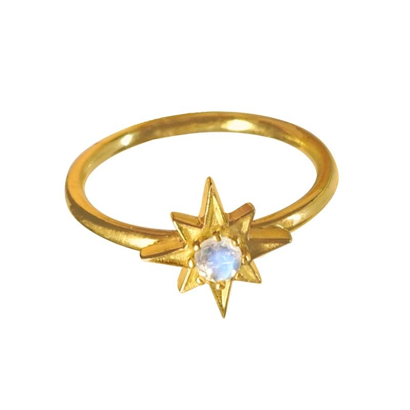 Anillo Piedra luna oro