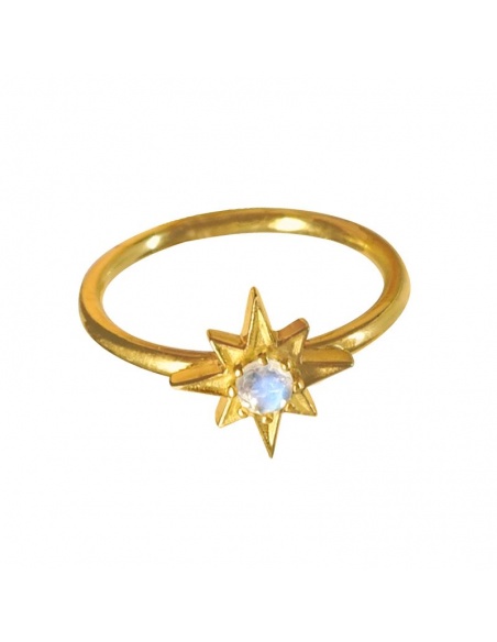 Anillo Piedra luna oro