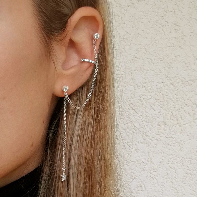 Pendiente plata circonitas cadena 2