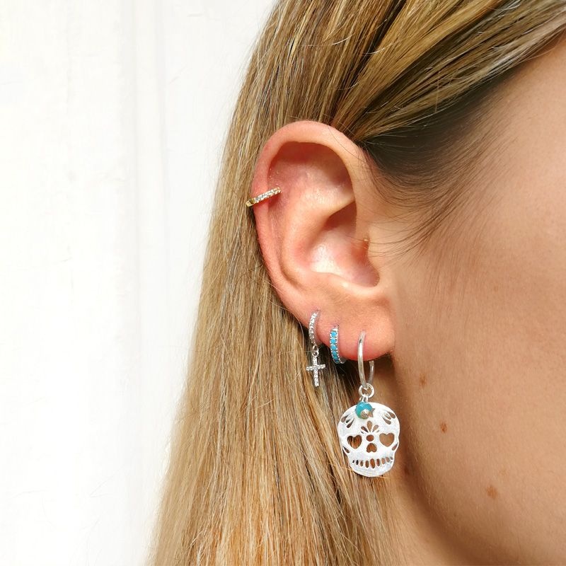 pendientes calaveras plata 2