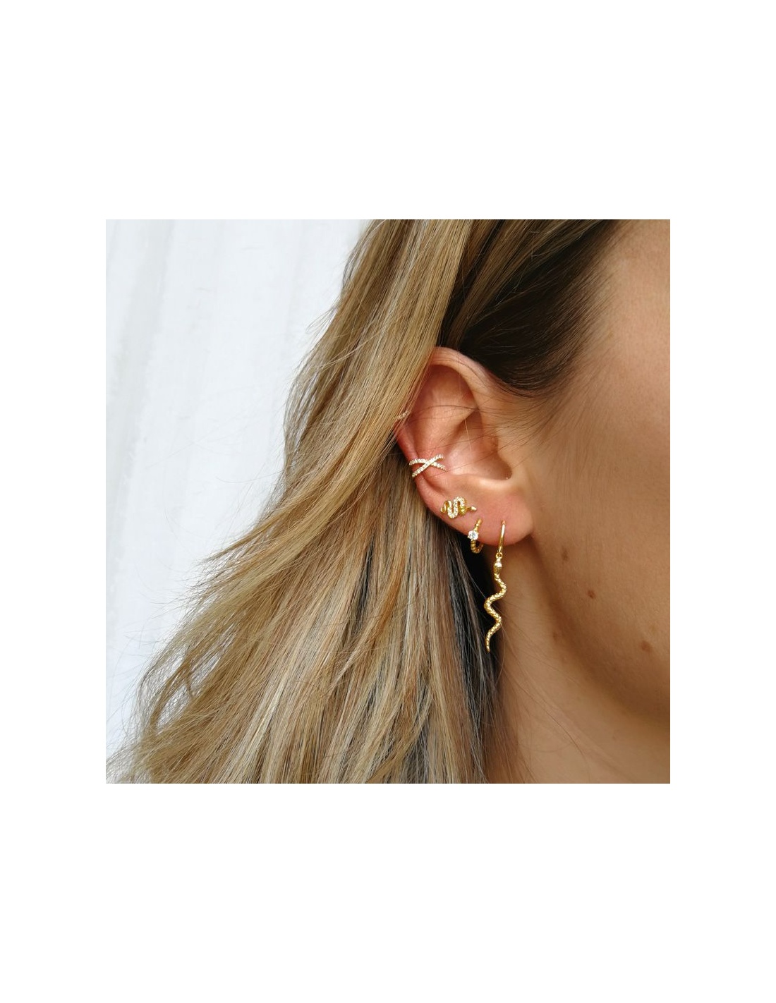 Pendientes largos serpientes oro Pendientes largos serpientes oro