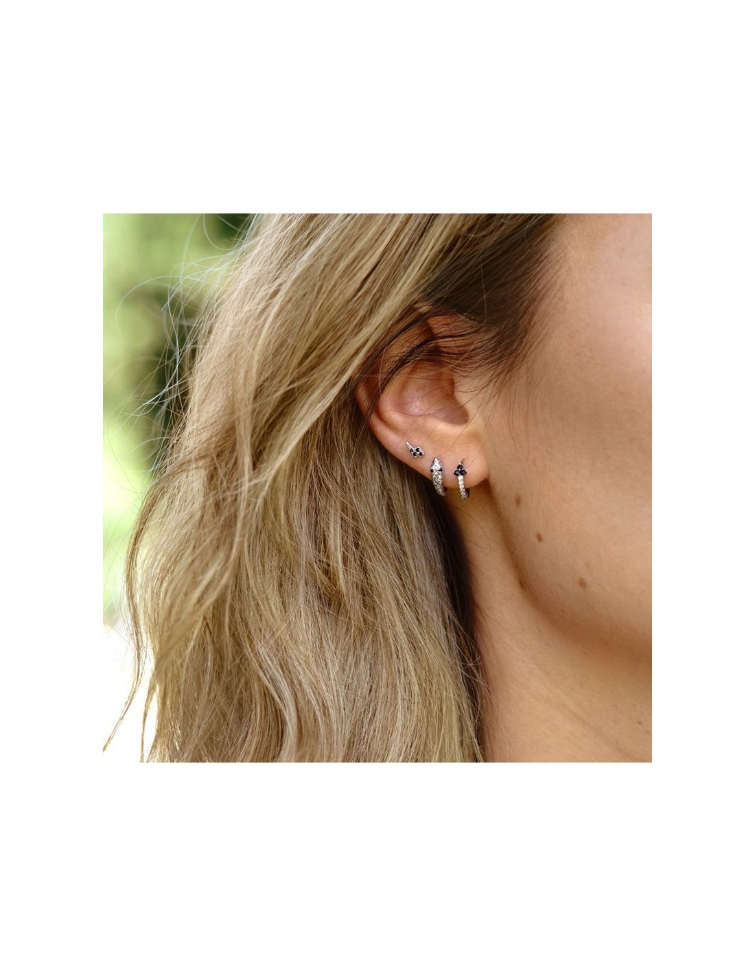 pendientes serpiente aro plata circonitas pendientes serpiente aro plata circonitas